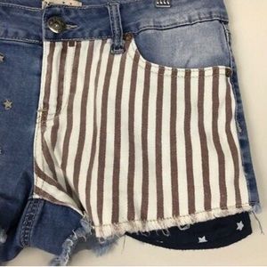 American flag denim shorts